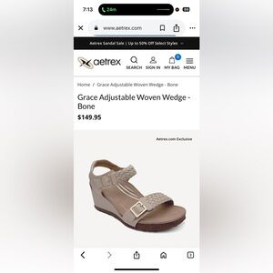 Aetrex Grace Women’s Wedge Sandals size 8.5